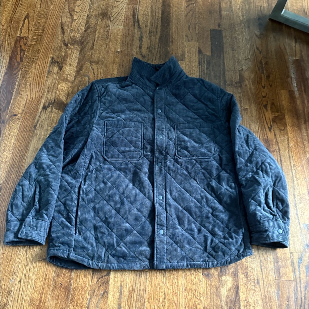 GAP Corduroy Overshirt Mens XL grey Shirt Shacket Button Up Oversized Jacket